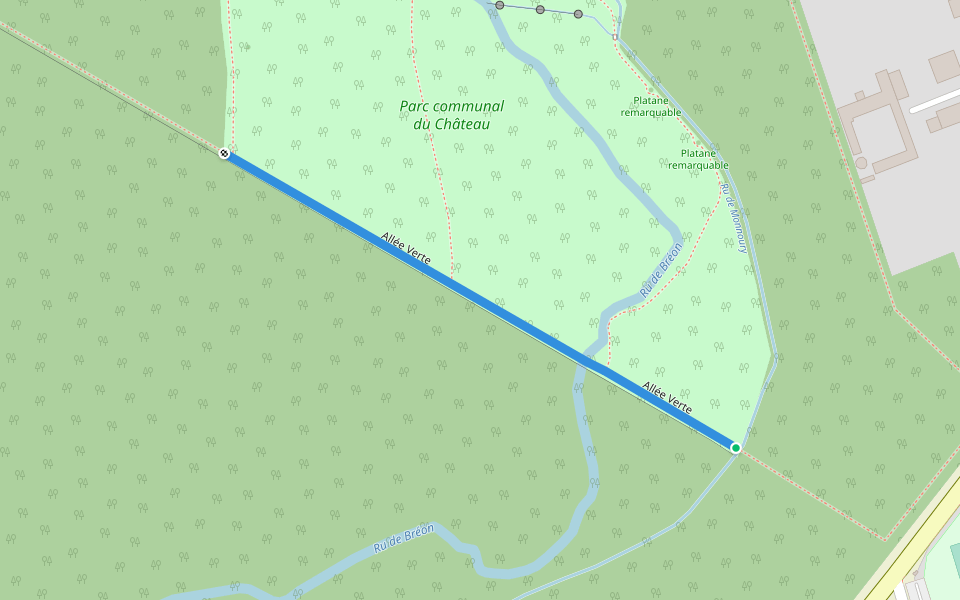 Allée verte walking route map in Fontenay-Trésigny