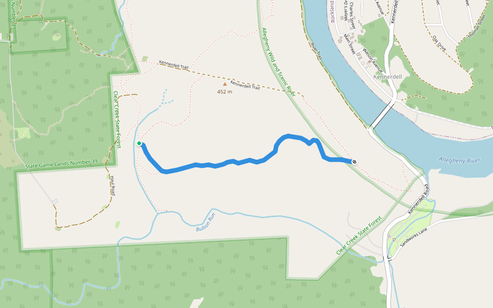 South Trail walking route map in Polk