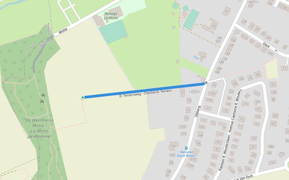 D. Teniersweg - Chemin D. Teniers walking route map in Wemmel