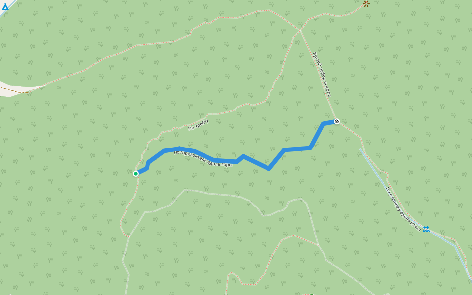 По горизонтали вдоль горы walking route map in Listvyanka