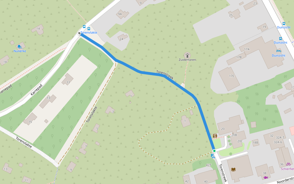 Torenstreek walking route map in Schiermonnikoog