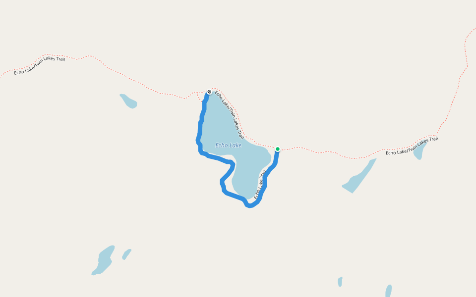 Echo Lake Trail walking route map in Warner Valley