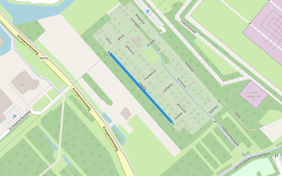 lobelia walking route map in Krimpen aan den IJssel