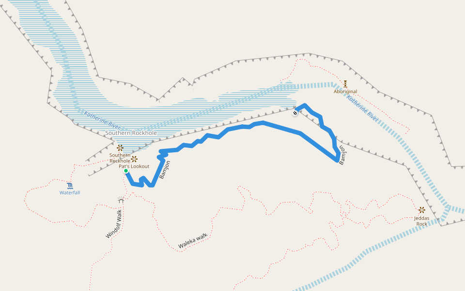 Bamjon walking route map in Nitmiluk