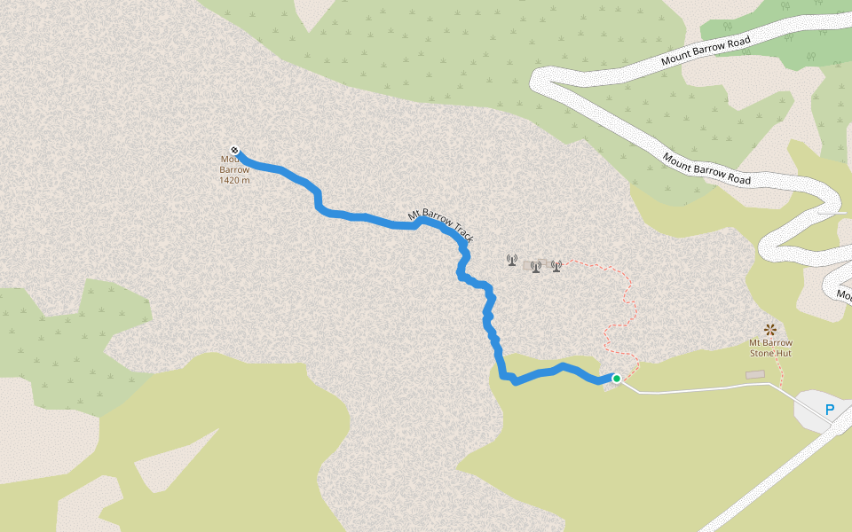 Mt Barrow Track walking route map in Nunamara