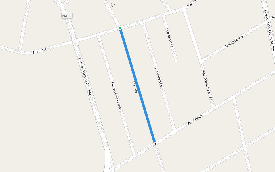 Rua Sete walking route map in Eldorado do Sul