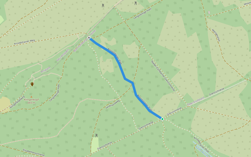 Arnoldshainer Pfad walking route map in Hochheim am Main