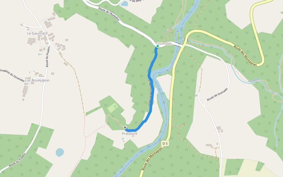 Impasse Moulin Neuf walking route map in Anlhiac