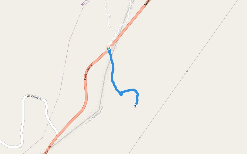 Universidad del Azuay walking route map in Purín