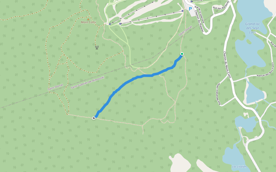 Piste de raquette walking route map in Saint-Gabriel-de-Rimouski