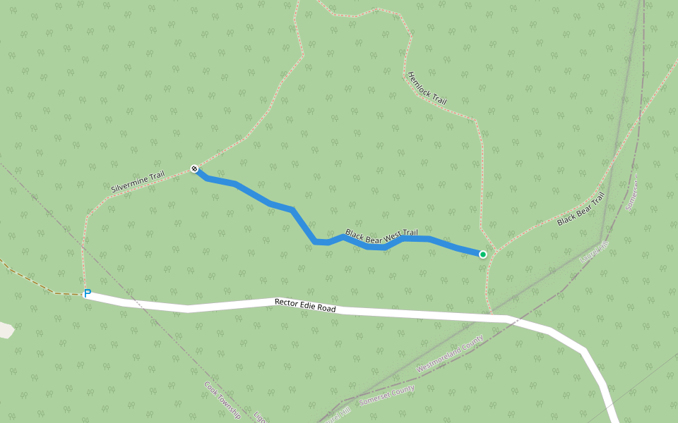 Black Bear West Trail walking route map in Boswell