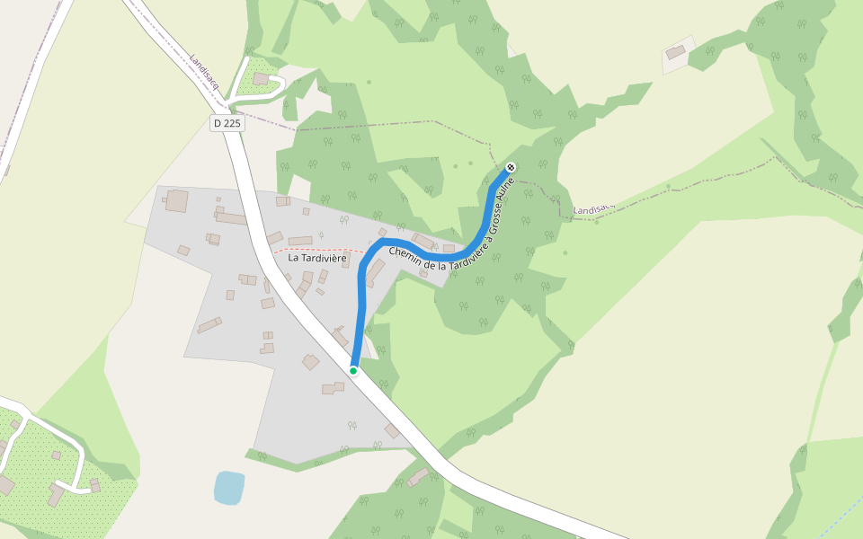 Chemin de la Tardivière à Grosse Aulne walking route map in Chanu