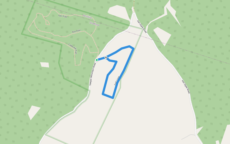 East Loop walking route map in Strafford