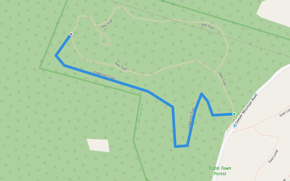 Cobb Hill Trail walking route map in Strafford