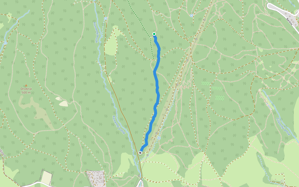 LentilCore Flowy walking route map in Košice