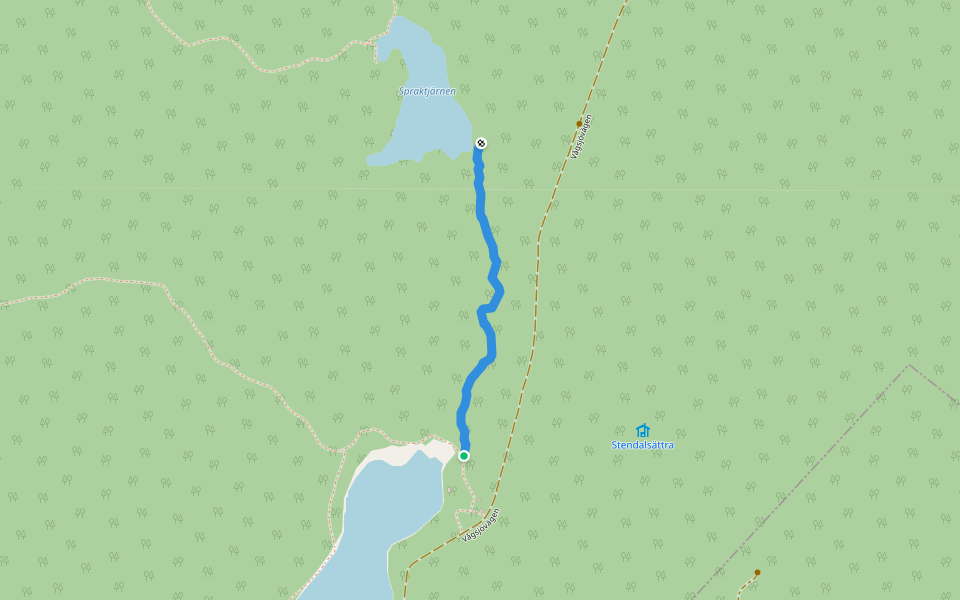 Vandringsled Vågsjöarna - Spraktjärn walking route map in Munkfors