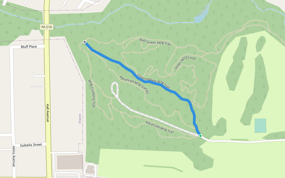 Intermediate MTB Trail walking route map in Sharon