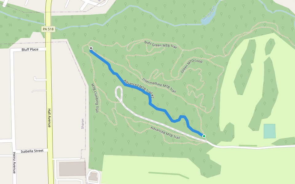 Advanced MTB Trail #2 walking route map in Sharon