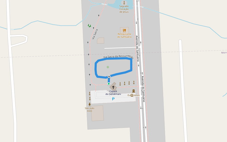 Via Sacra da Ressurreição walking route map in Içara