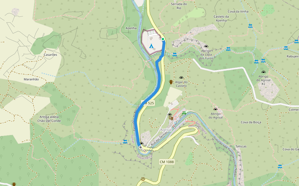 Passadiço do Agroal walking route map in Formigais