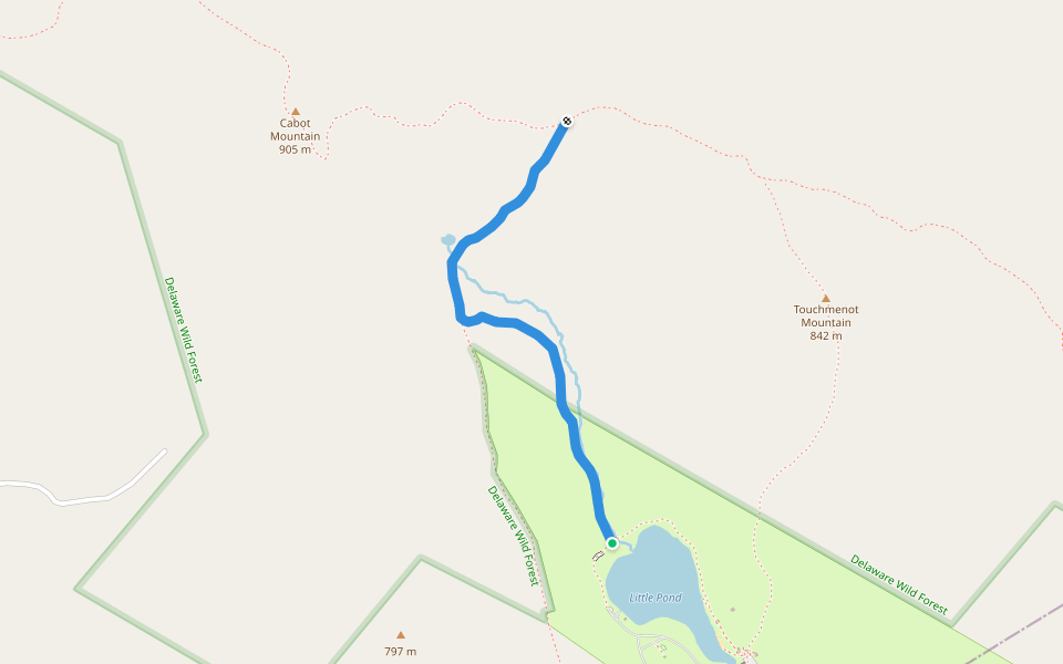 Little Pond Trail walking route map in Andes