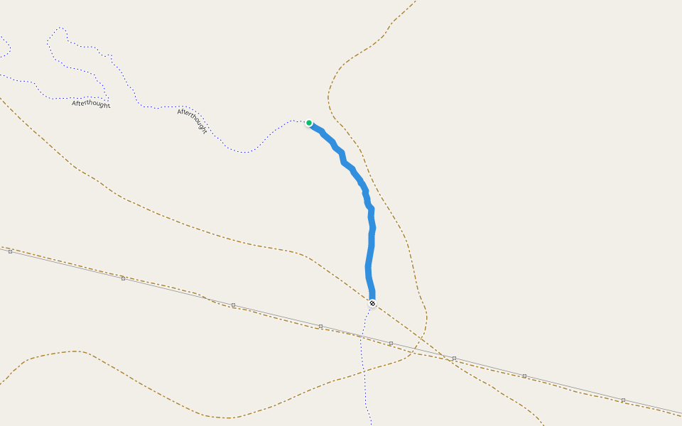 Afterthought to Cough Trough walking route map in Winnemucca