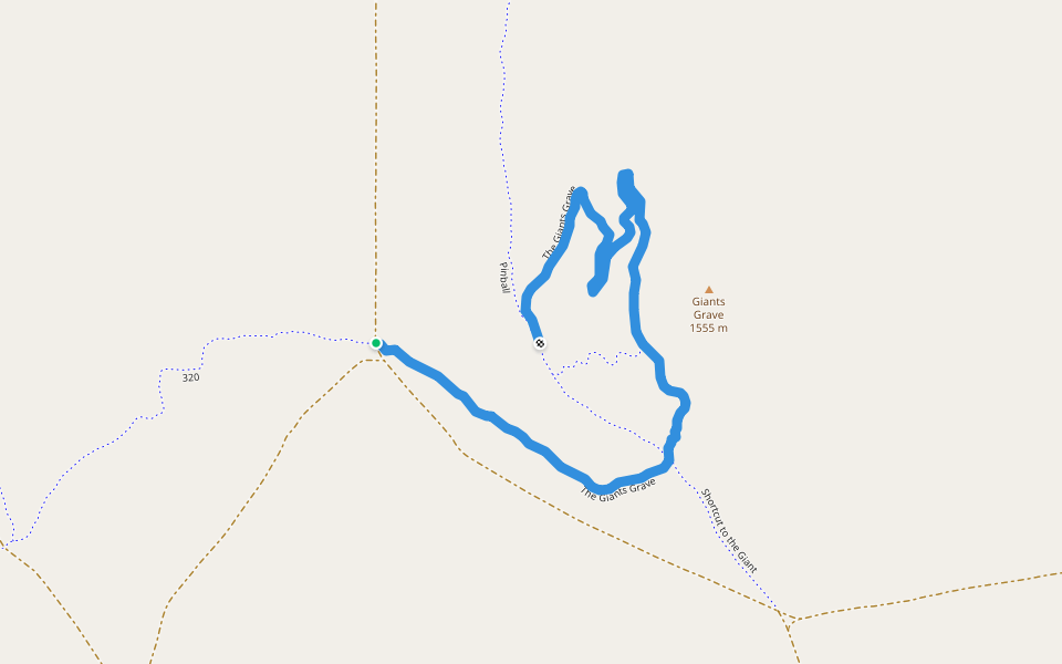 The Giants Grave walking route map in Winnemucca