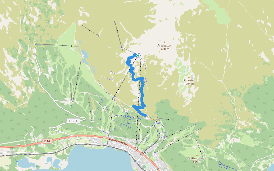 Easy Rider walking route map in Åre