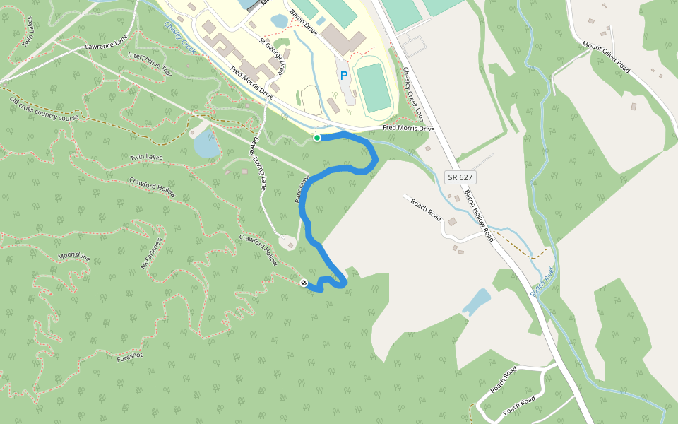 Panorama walking route map in Dyke