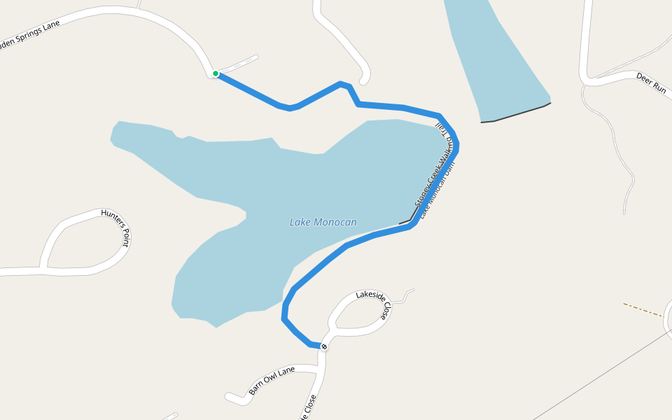 Stoney Creek Walking Trail walking route map in Nellysford