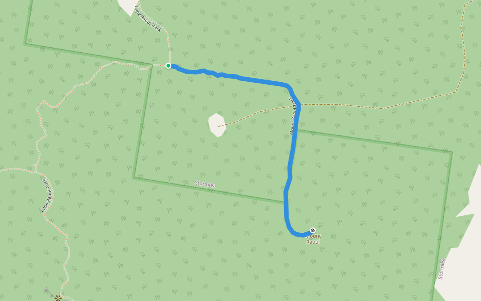 Mount Raoul Track walking route map in Stormlea