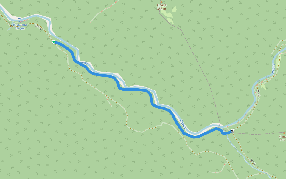 T0713 walking route map in Kostryns'ka Roztoka