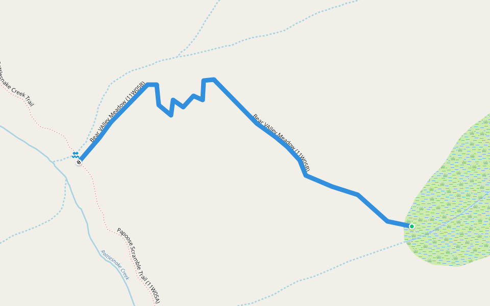 Bear VAlley Meadow (11W05B) walking route map in Junction City