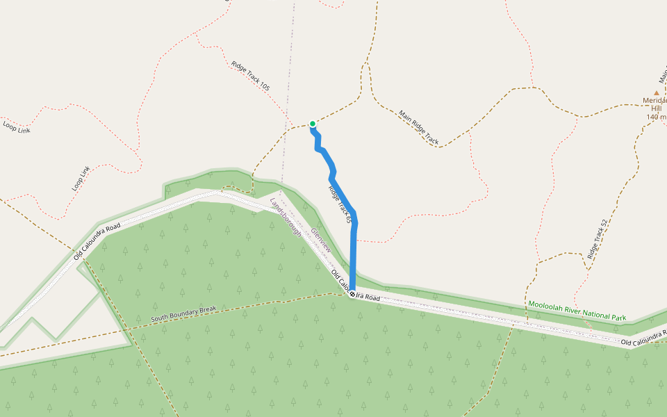 Ridge Track 65 walking route map in Bells Creek