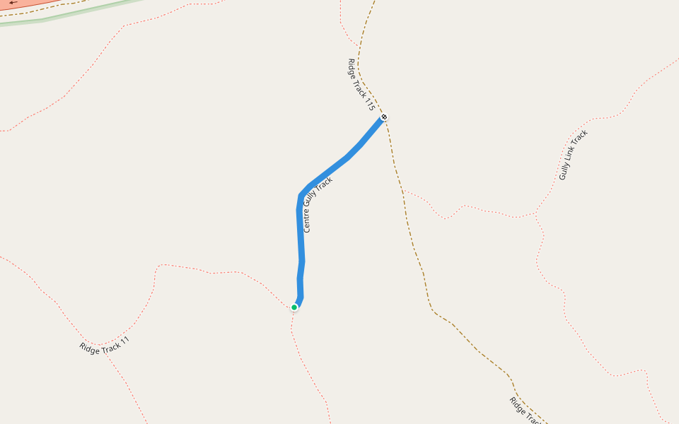 Centre Gully Track walking route map in Bells Creek