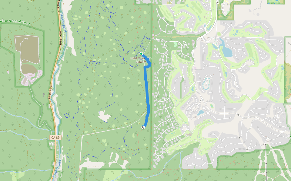 Bald Mountain Motorcycle Trail walking route map in Truckee