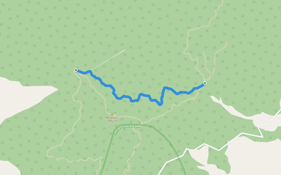 (Miranjani) Northern flank trail walking route map in Khun Kalan