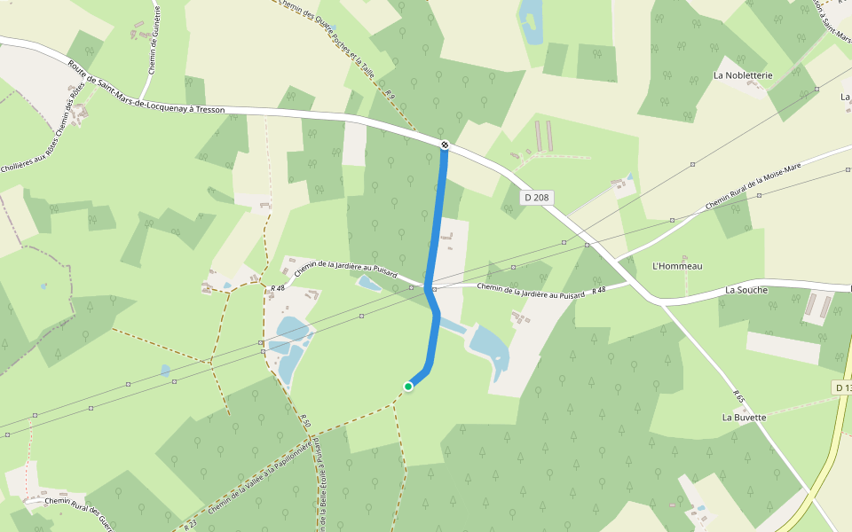 Chemin de la Vallée à la Papillonnière walking route map in Tresson