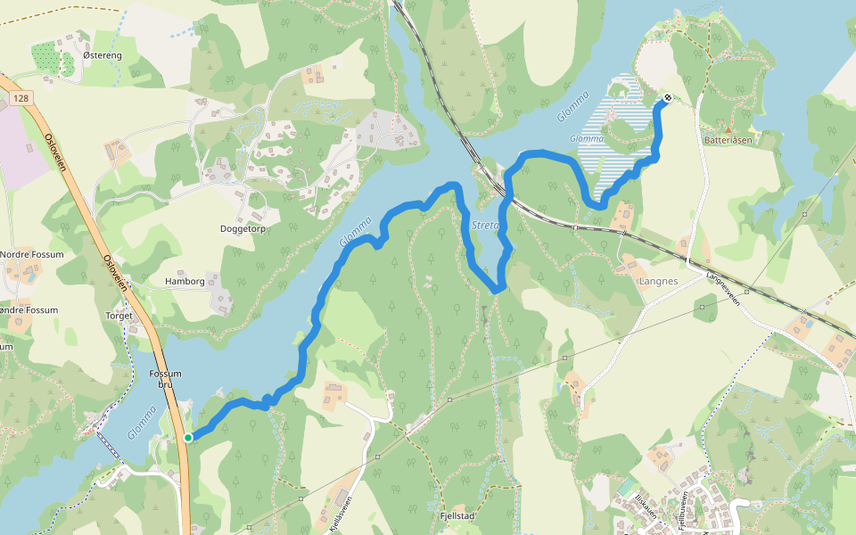Langnesstien walking route map in Spydeberg