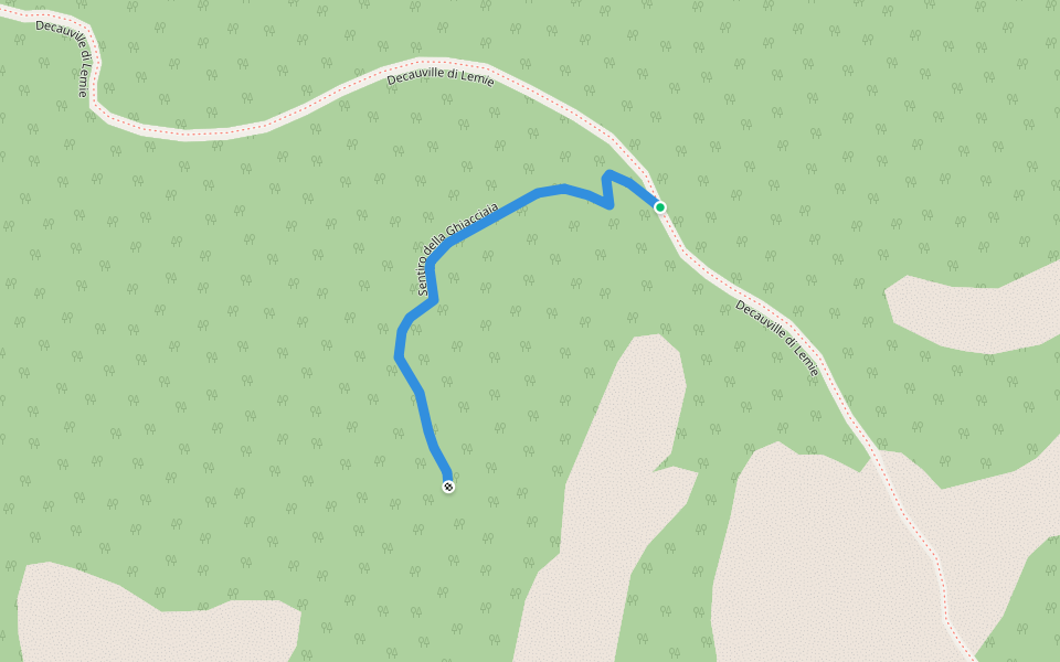 Sentiro della Ghiacciaia walking route map in Lemie