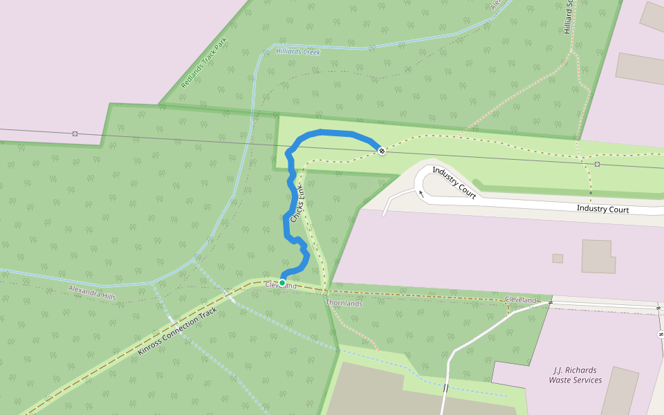 Chicks Link walking route map in Cleveland