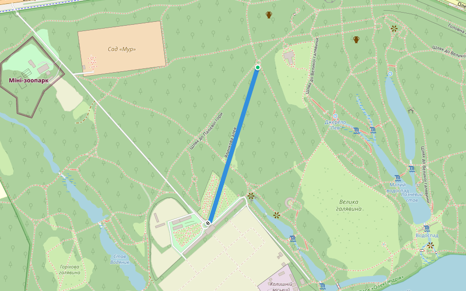 Ялинкова алея walking route map in Bila Tserkva