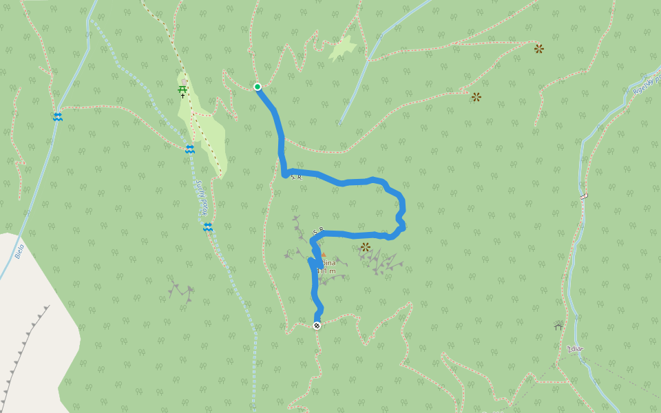 S. R. walking route map in Ždiar