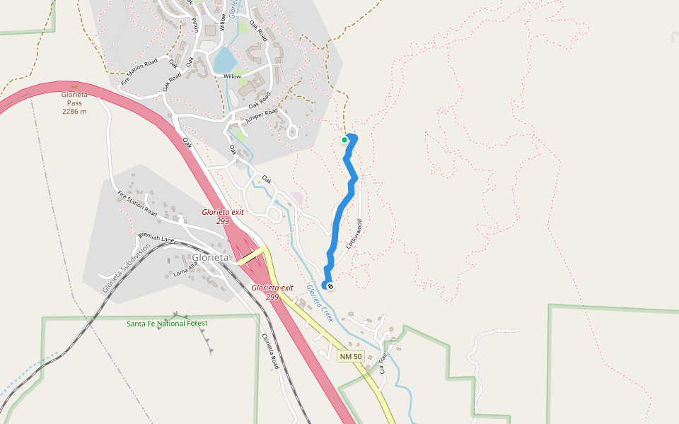 Jump Line walking route map in Glorieta