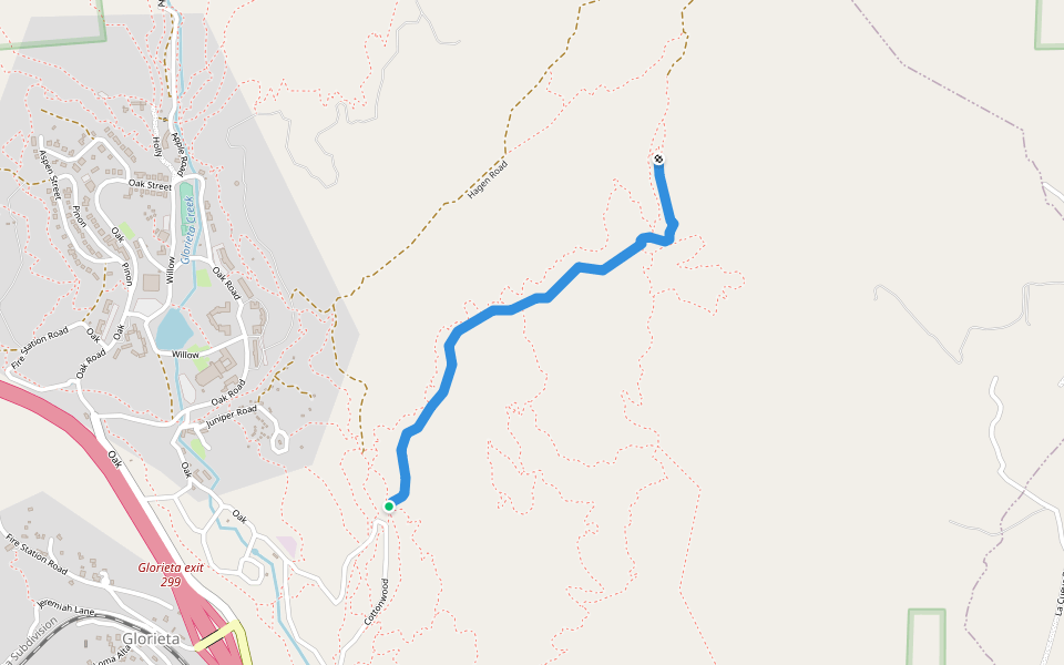 Jagged Axe walking route map in Glorieta