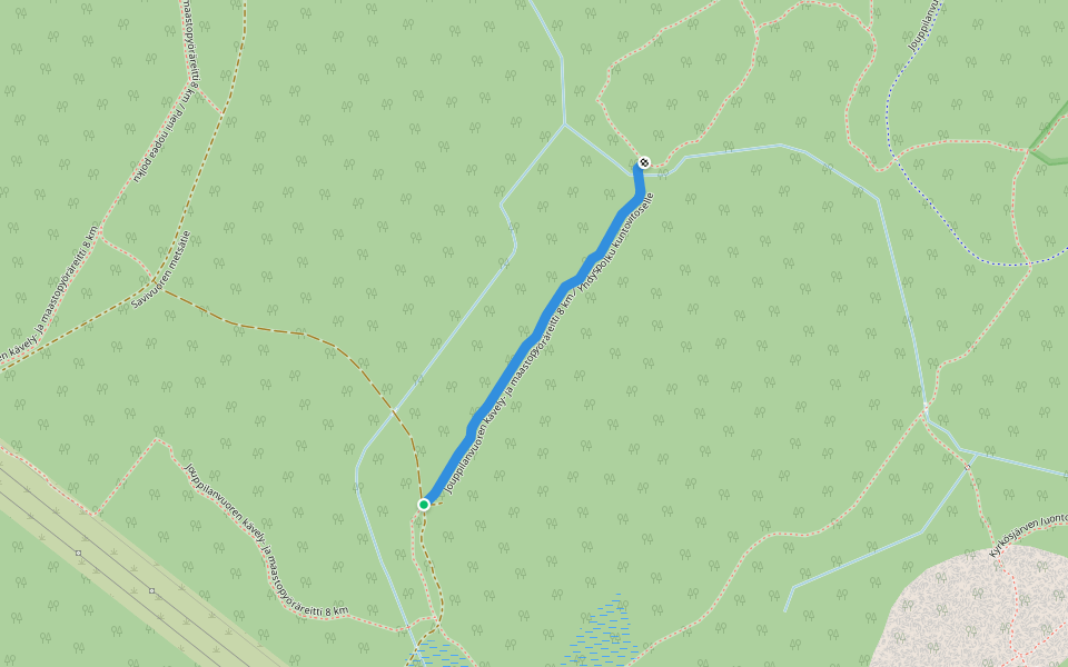 Jouppilanvuoren kävely- ja maastopyöräreitti 8 km / Yhdyspolku kuntovitoselle walking route map in Seinäjoki