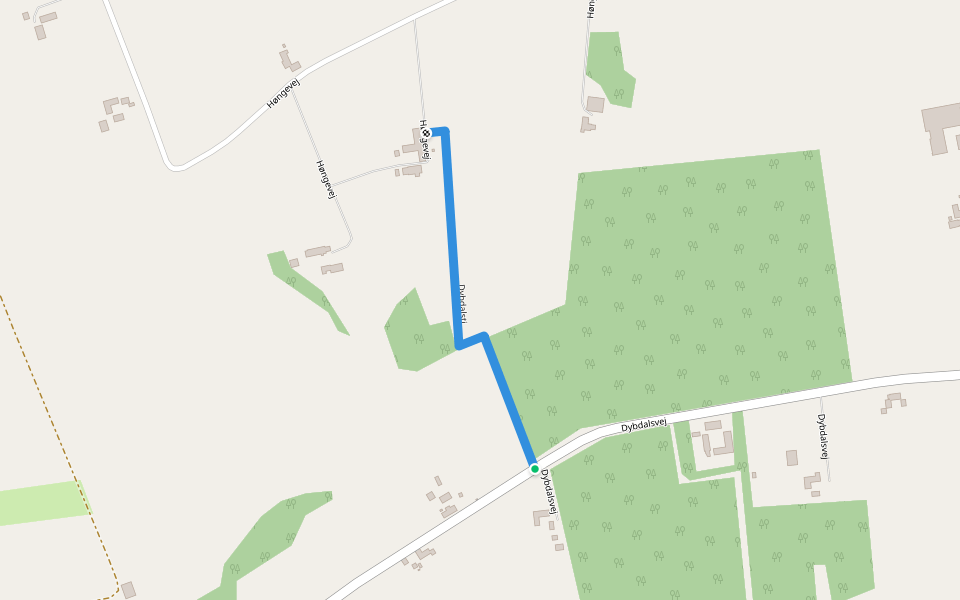 Dybdalsti walking route map in Sorring