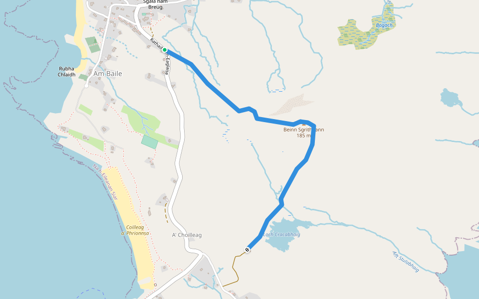 Informal route/path walking route map in Eriskay