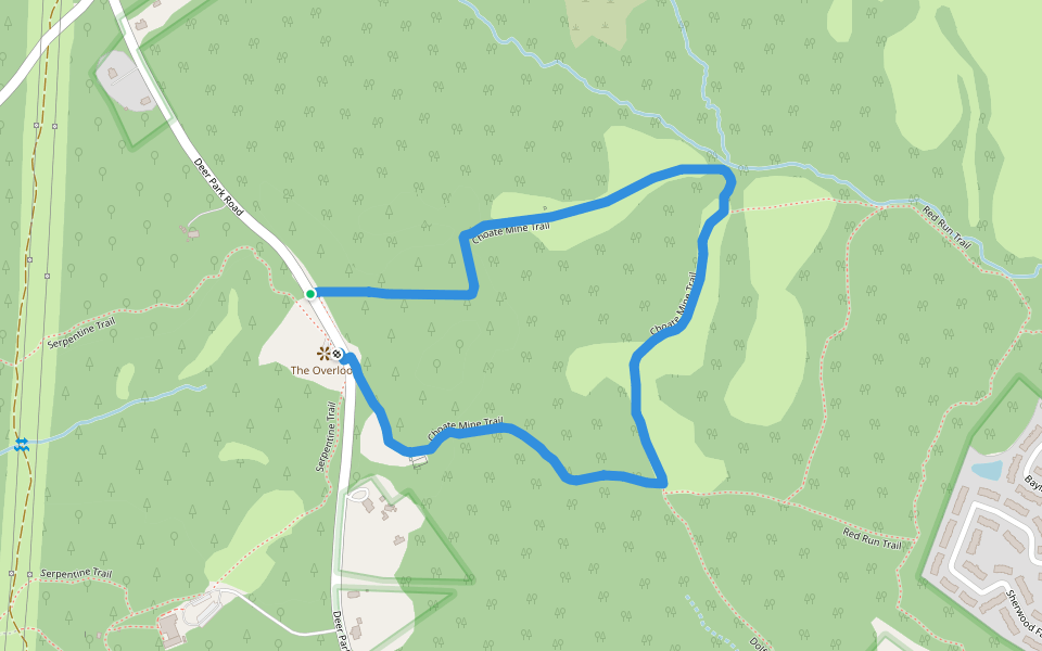 Choate Mine Trail walking route map in Owings Mills
