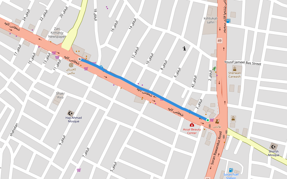 street walking route map in Soran